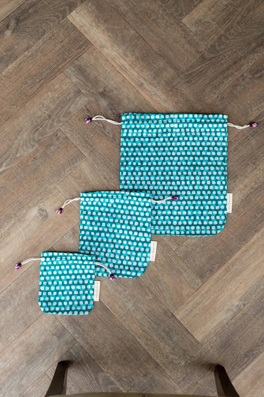 Reusable Fabric Gift Bags Double Drawstring-Batik Collection