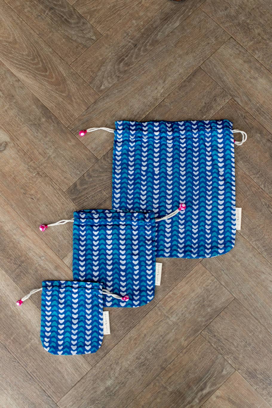 Reusable Fabric Gift Bags Double Drawstring-Batik Collection