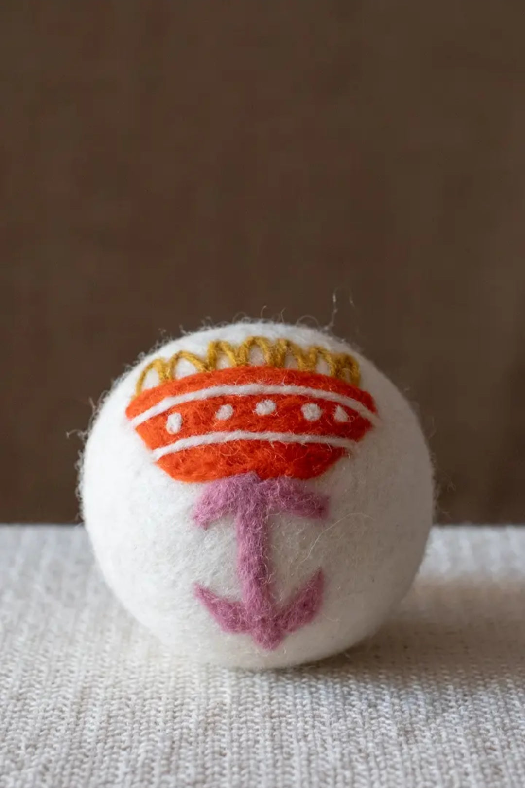 Orange Flower Dryer Ball
