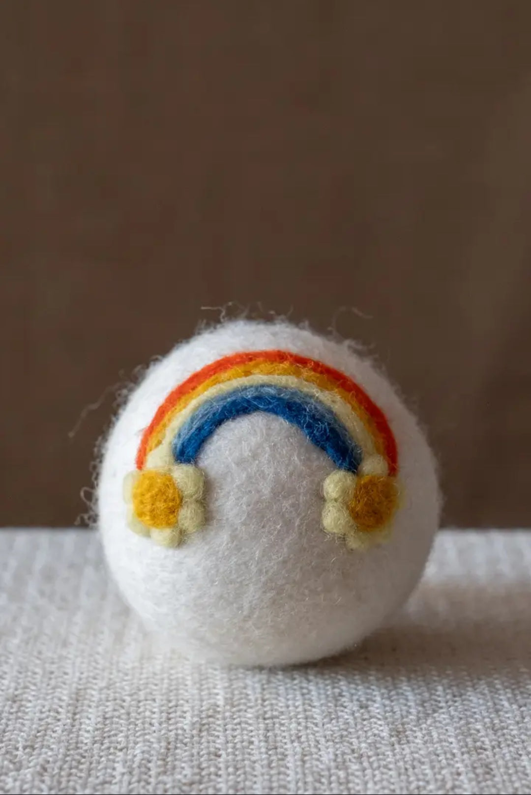 Rainbow with Flowers Dryer Ball