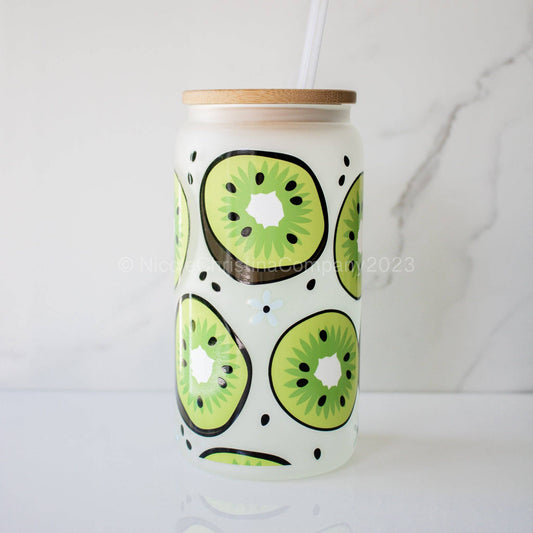 16oz "Kiwi" Glass Cup