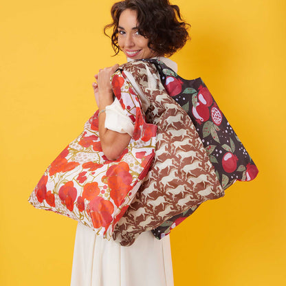 POMEGRANATE GARDEN blu Bag Reusable Shopper Tote