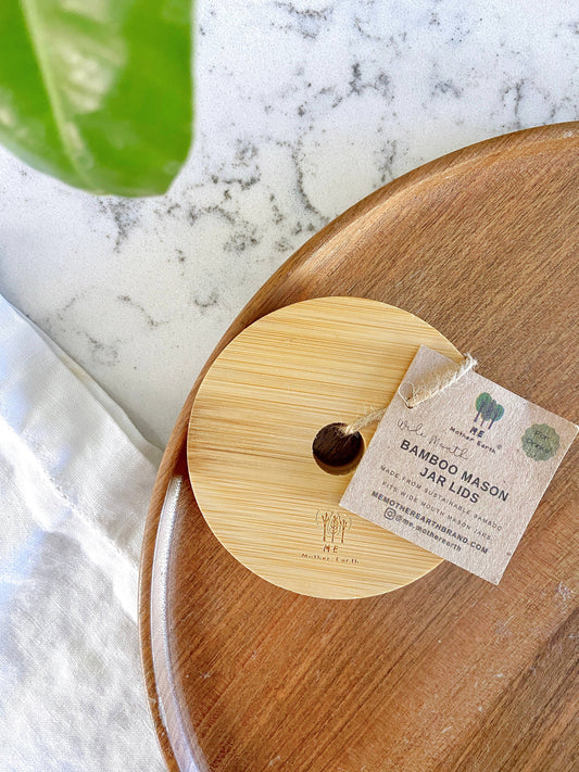 Wide Mouth Bamboo Mason Jar Lids