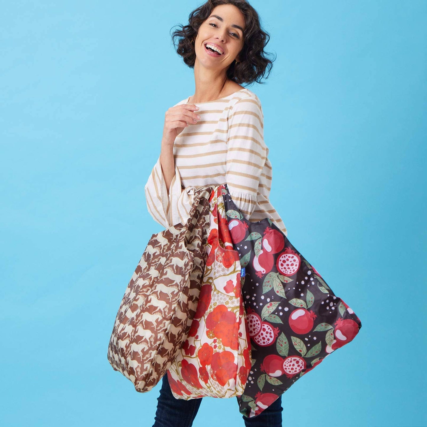 POMEGRANATE GARDEN blu Bag Reusable Shopper Tote