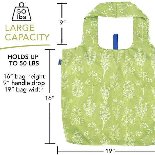 HERBS blu Bag Reusable Shopper Tote