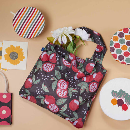 POMEGRANATE GARDEN blu Bag Reusable Shopper Tote