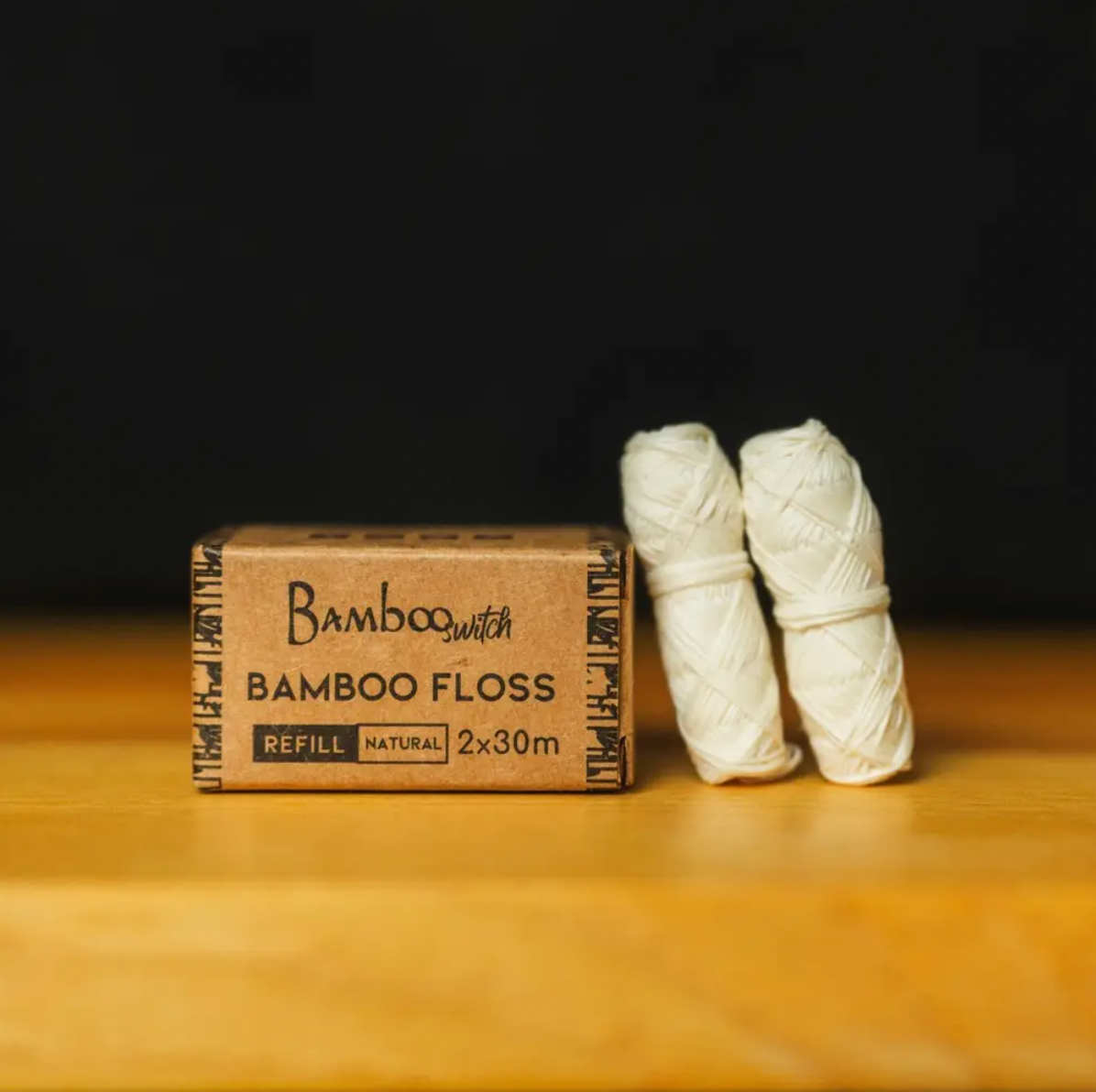 Natural White Bamboo Floss Refill 2 Pack | Earth Day