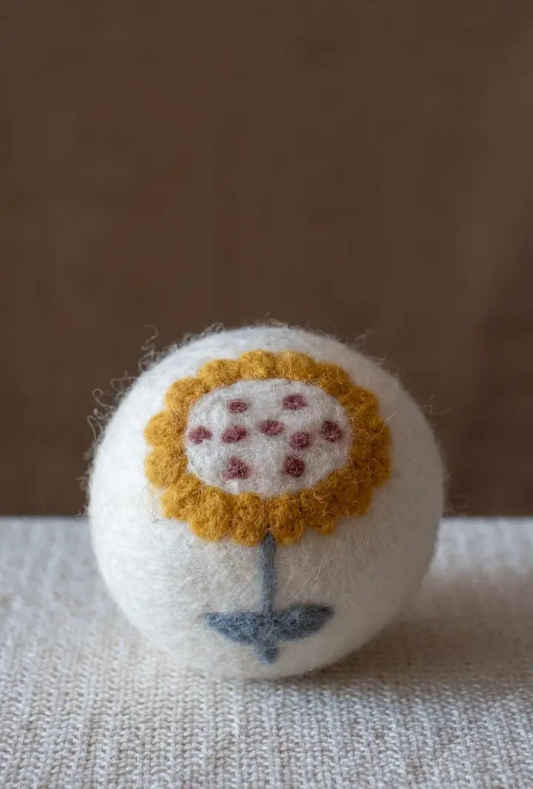 Yellow and Blue Flower Dryer Ball
